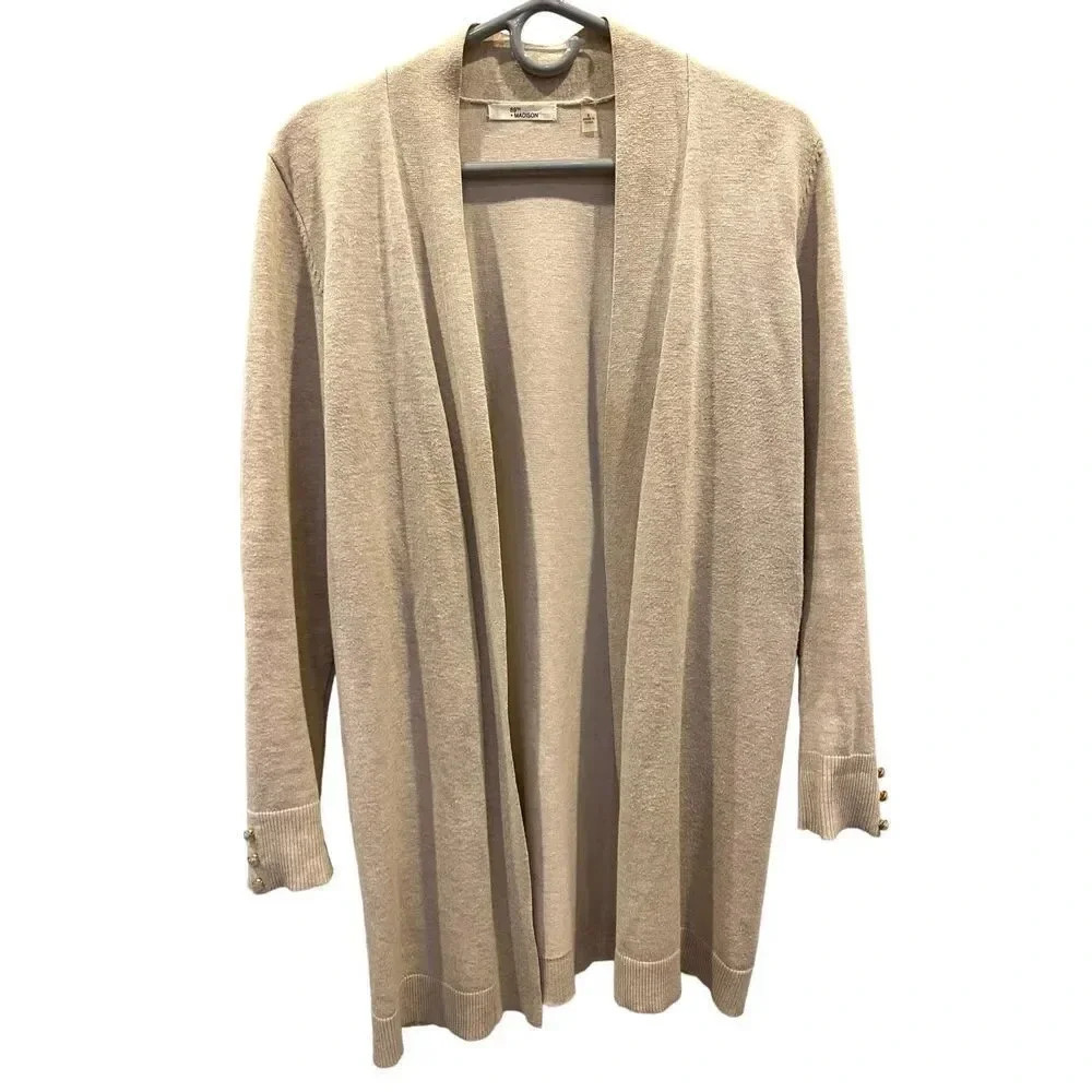 89th + Madison Women’s Small Open Front‎ Beige Duster Cardigan